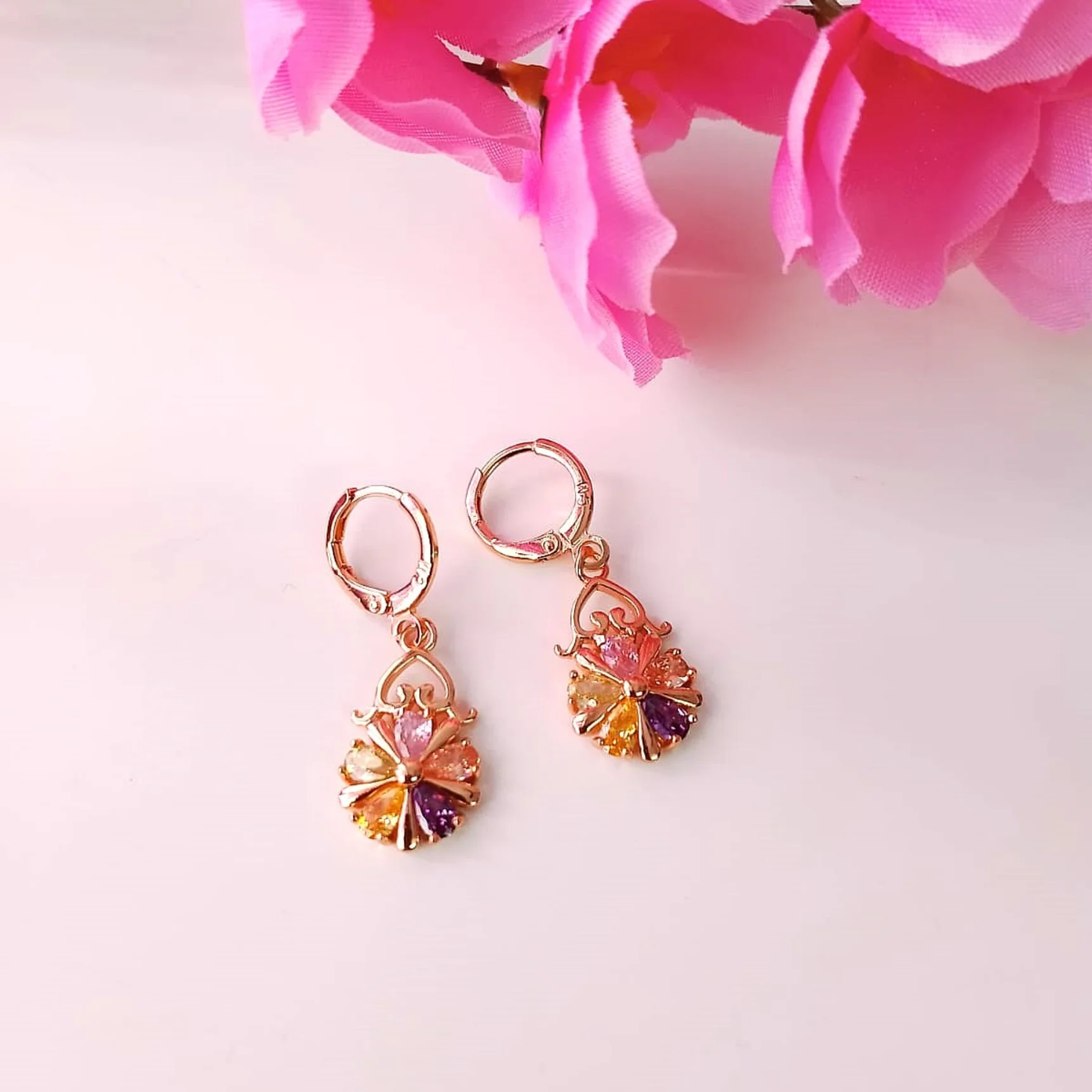 Rainbow Sparkle Drop Earrings