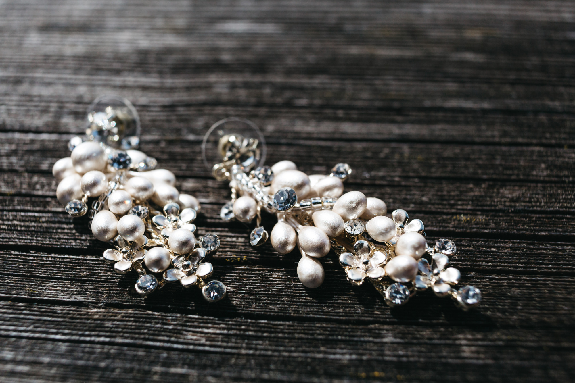 Pearl Crystal Drop Earrings