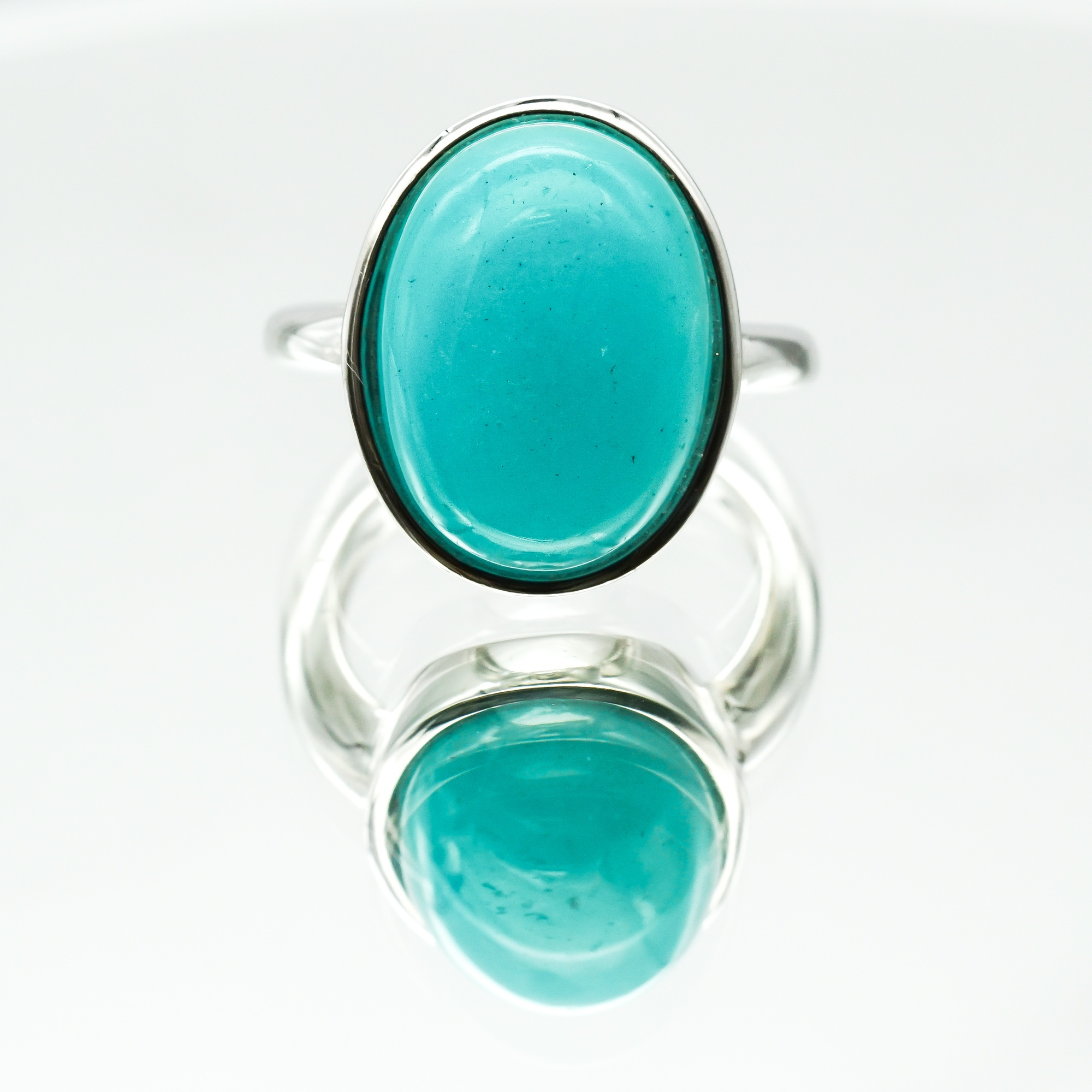 Ring with Oval Turquoise Stone